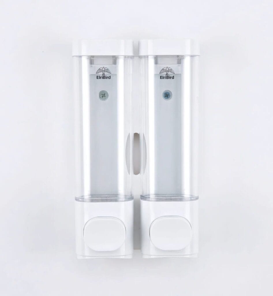 EBSD0012-250 ml set of 2 - white- abs double soap dispenser-ElriBird