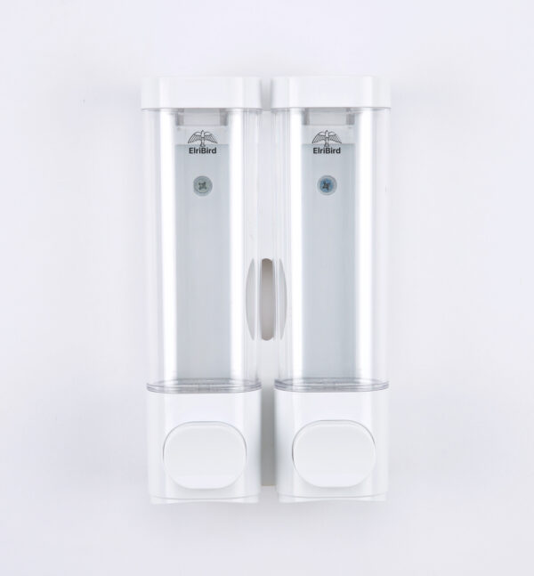 EBSD0012-250 ml set of 2 - white- abs double soap dispenser-ElriBird
