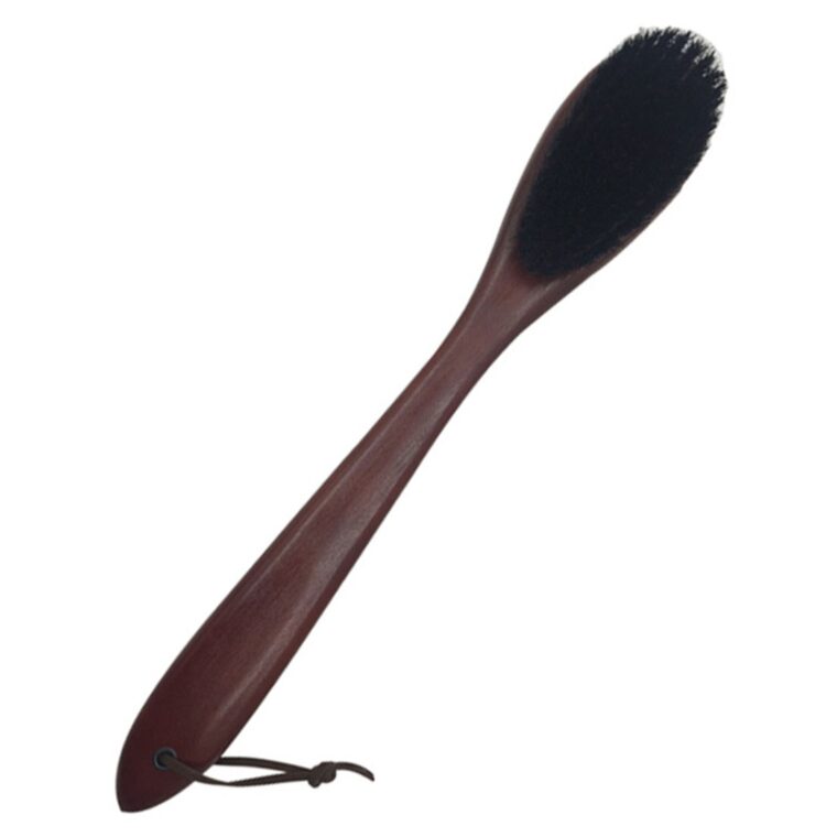 Shoe Brush With Horn With Leather Thong