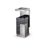 ElriBird - Hotel Lobby Bin- Trashcan with Ashtray, Stainless Steel, EBWB0022