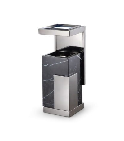 ElriBird - Hotel Lobby Bin- Trashcan with Ashtray, Stainless Steel, EBWB0022