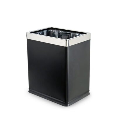 10L Matte Black Steel Open Top Dustbin for Hotels #1PRICE - elribird - ebwb0029