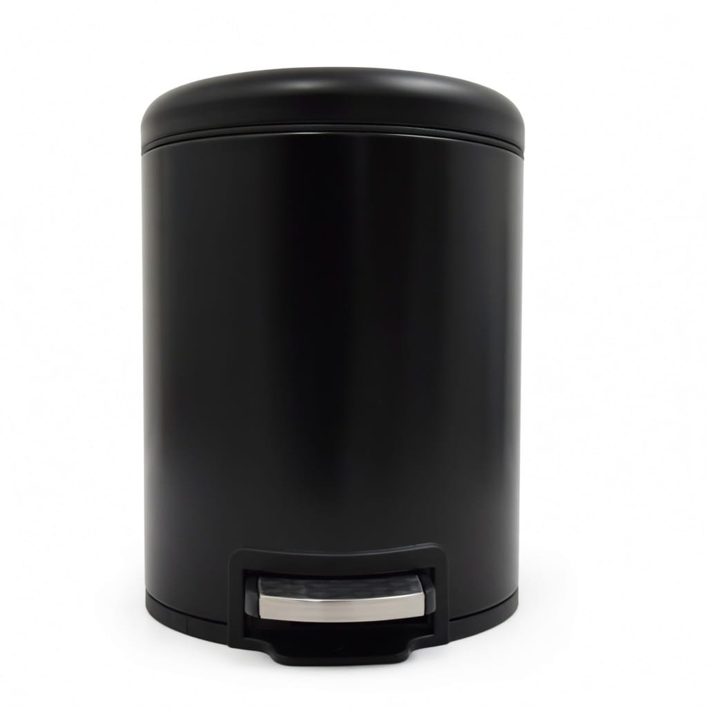5L Matte Black Pedal Bin Stainless Steel - ElriBird Pedal Bin EBWB0018-BL 5L Matte Black Pedal Bin Stainless Steel - ElriBird Pedal Bin EBWB0018-BL