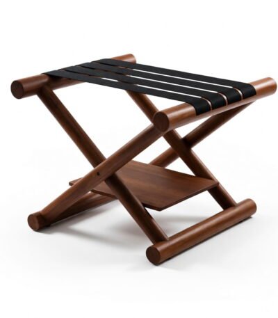 Premium Foldable Oak Wood Hotel Luggage Rack with Shoe Stand - ElriBird Hotel Luggage Rack Manufacturer