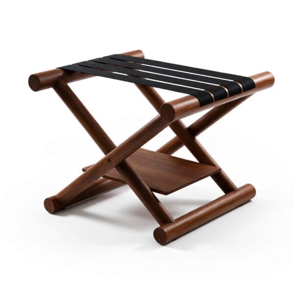 Premium Foldable Oak Wood Hotel Luggage Rack with Shoe Stand - ElriBird Hotel Luggage Rack Manufacturer