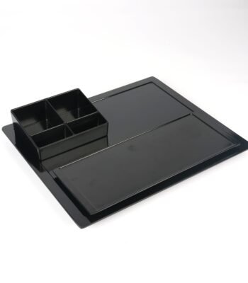 3-Piece Black Melamine Tray Set Hotel Kettle Tray Set | 3-Piece Black Melamine | Tea Coffee Station India - ELRIBIRD