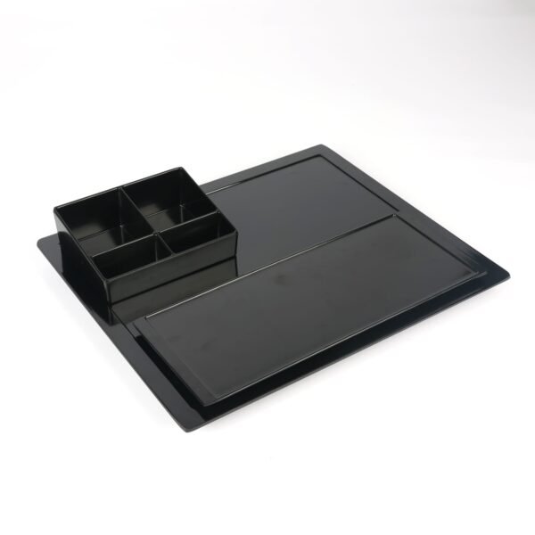3-Piece Black Melamine Tray Set Hotel Kettle Tray Set | 3-Piece Black Melamine | Tea Coffee Station India - ELRIBIRD
