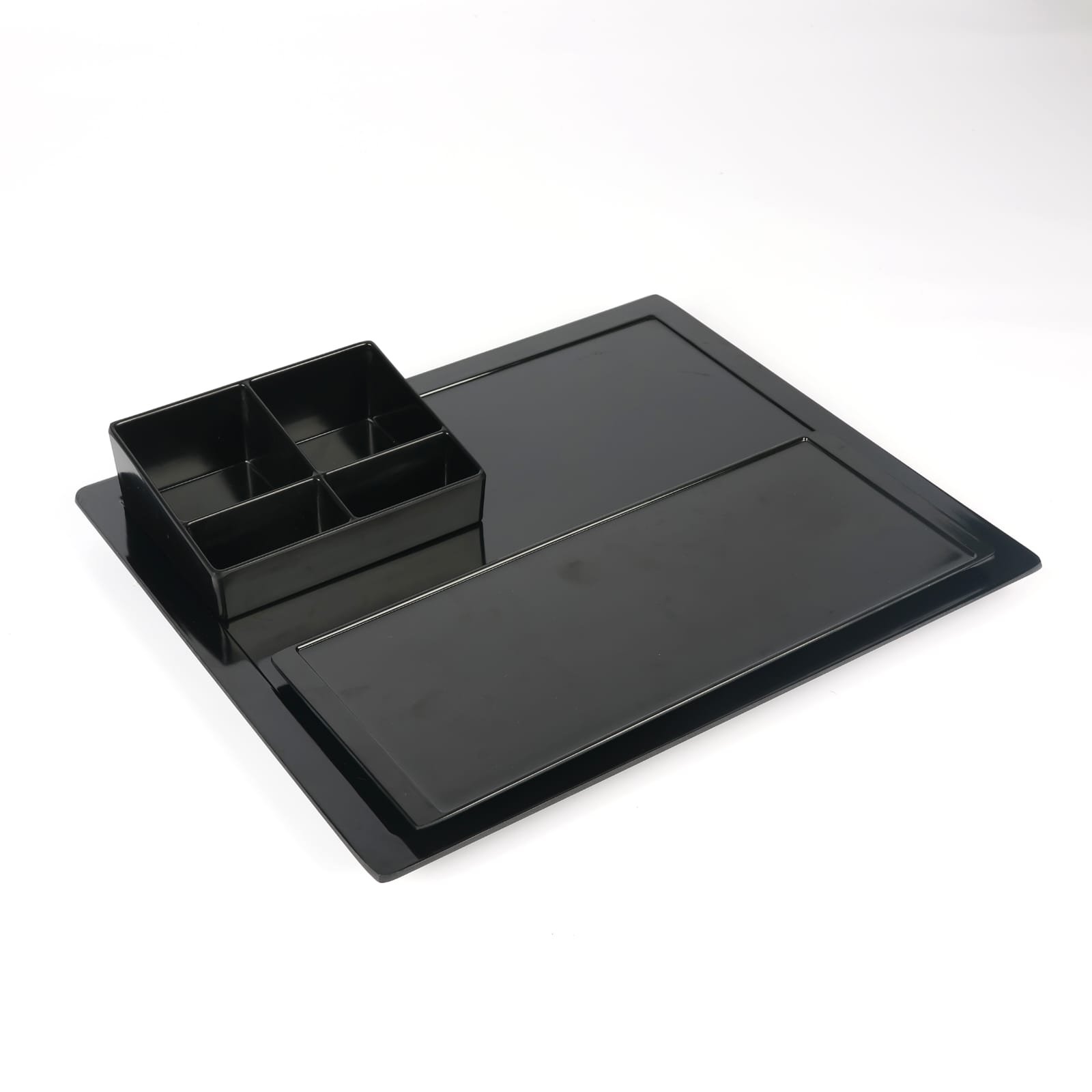 3-Piece Black Melamine Tray Set Hotel Kettle Tray Set | 3-Piece Black Melamine | Tea Coffee Station India - ELRIBIRD 3-Piece Black Melamine Tray Set Hotel Kettle Tray Set | 3-Piece Black Melamine | Tea Coffee Station India - ELRIBIRD